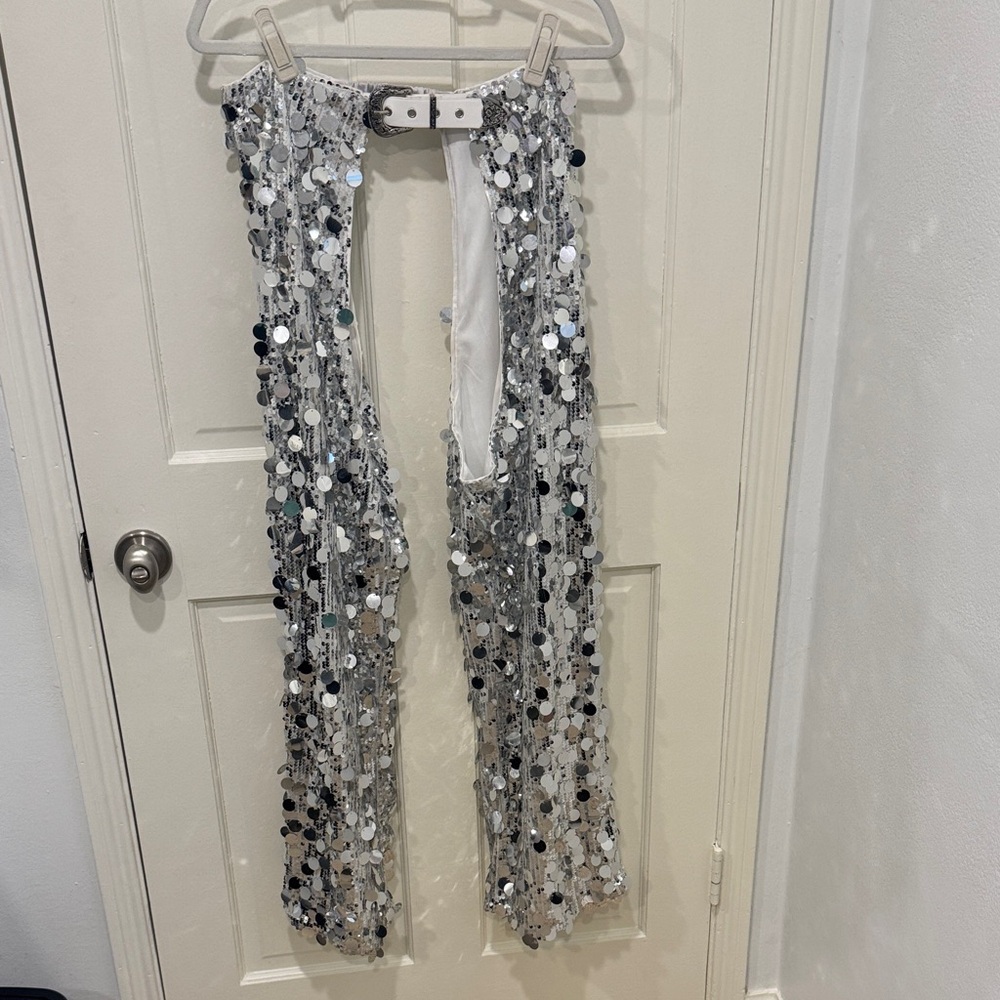 12th Tribe Silver Sequin Chaps